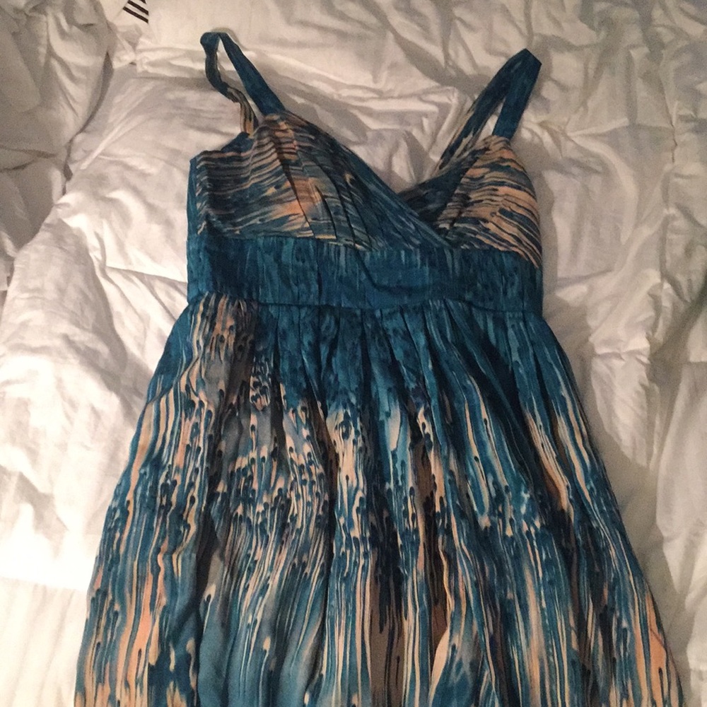 Blue teardrop Anthropologie dress